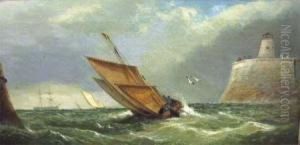 Shipping In A Harbour by C. Turner