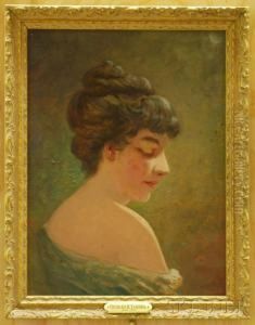 Female Portrait by Charles Henry Turner