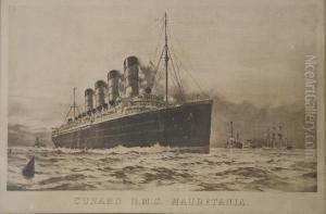 Rms Mauretania by Charles Henry Turner