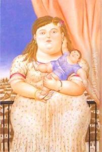 Mother And Son 1993 by Fernando Botero