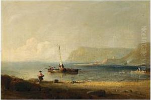 Giffard And Bonne Nuit With The Promontory Of Belle Hougue, On The North Coast Of Jersey; And Part Of St Catherine's Bay, On The West Coast Of Jersey by F. Hilgrove Turner