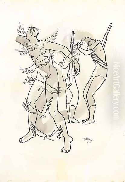 Hombre con palomas - view 1
