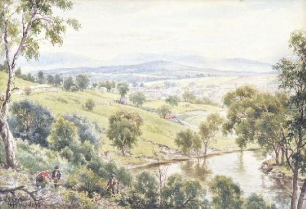 Figures By The Stream - view 1