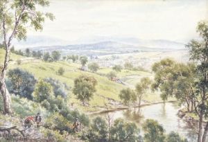 Figures By The Stream by James Alfred Turner