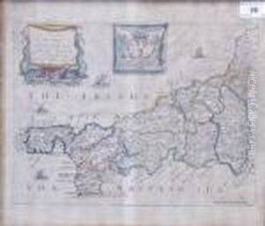 Map Of Cornwall by William Eddowes Turner