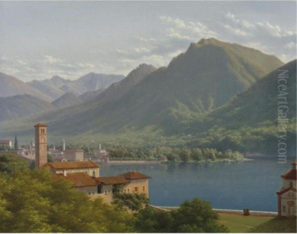 View Of Lake Lugano With The Church Of Santa Maria Degli Angeli And Mont San Giorgio - view 1