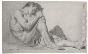 Academie D'homme Nu Assis by Romualdo Turrini