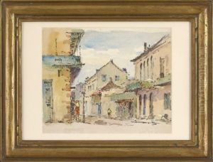 French Quarter Street Scene With Figures French Quarter Street Scene With Figures