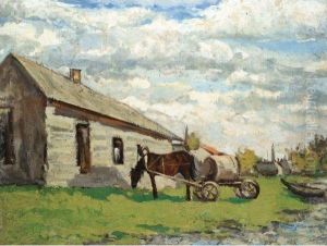 Landscape With Horse Grazing by Leonard Viktorovich Turzhanky
