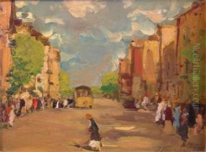 Strada Di Mosca. Bolshaya Nikitskaya by Leonard Viktorovich Turzhanky