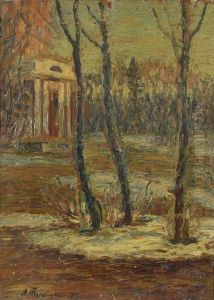 Dacha In A Fall Landscape