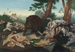 Tushaus . The Boar Hunt by Friedrich, Fritz Tushaus