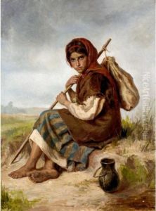 Young Peasant Girl by Ivan Ivanovich Tvorozhnikov