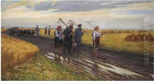 Home After The Harvest by Ivan Ivanovich Tvorozhnikov