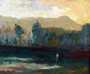 Impressionist Landscape At Dusk