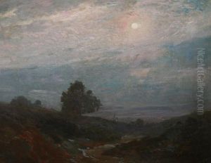 Moonlit Nocturne Above Hudson by Bayard Henry Tyler