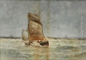 Sailboat On A Choppy Sea by James Gale Tyler