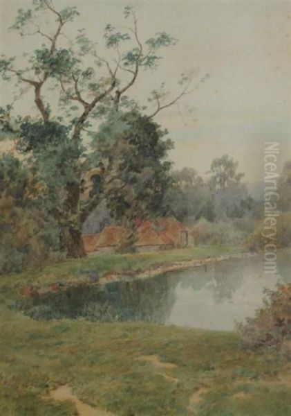 Lake And Farm Buildings - view 1
