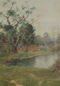 Lake And Farm Buildings by Thomas Nicholson Tyndale
