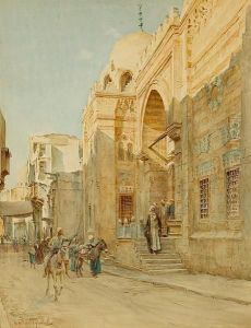 Figures Leaving A Mosque