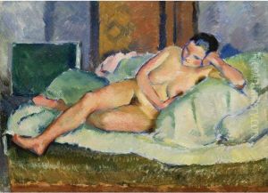 Model On Green by Nikolai Andreevich Tyrsa