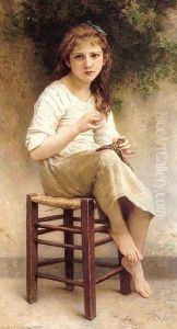 Young Sewing Girl by William-Adolphe Bouguereau