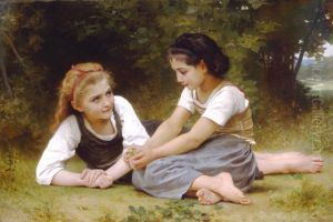 Les Noisettes (Hazelnuts) (or The Nut Gatherers) by William-Adolphe Bouguereau