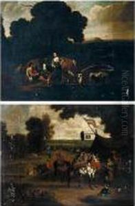 Pastoral Scene In An Italianate Landscape by Jacobus Tyssens