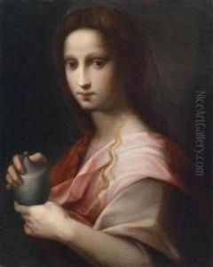 Mary Magdalene With The Ointment Vessel by Domenico Puligo