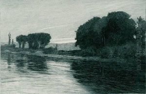 Herbststimmung Am Neckar by Otto Ubbelohde