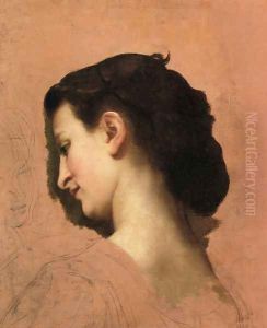 Study of a Young Girl's Head by William-Adolphe Bouguereau