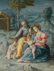 The Holy Family With The Infant Saint John The Baptist by Francesco Ubertini Bacciacca