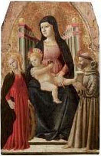 Madonna Col Bambino In Trono Tra Santa Caterina D"alessandria E San Francesco - view 1