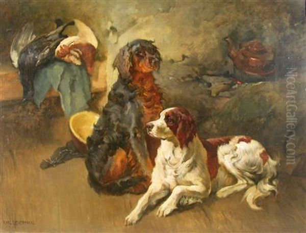Two Spaniels With Game - view 1