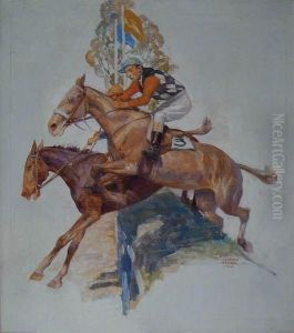Steeplechase Riders. by Arthur Uecker-Fensloff