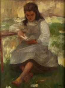 Lesendes Madchen by Jeno Ufebach