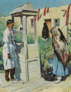 A Pueblo Well Scene