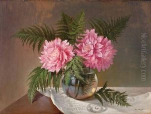 Pfingstrosen In Vase by Eduard Uhlik