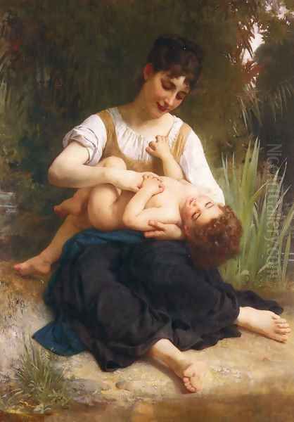 Les joies d'une mère (jeune fille chatouillant un enfant ) (The Joys of Motherhood (Girl Tickling a Child)) - view 1