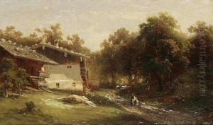 A Landscape With A Rural House by Hugo Ullik