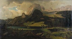 Alpine Lake by Hugo Ullik