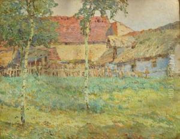 A Village House With Birch Trees - view 1
