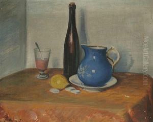 A Still Life With A Bottle by Bohumil Ullrych
