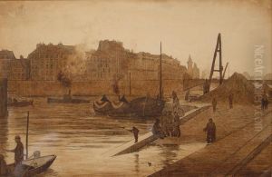 Scene De Chantier Sur Les Quais De Seine, A Paris