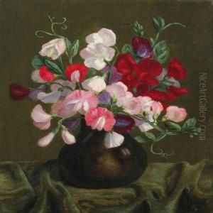 Still Life With Lathyrus In A Vase