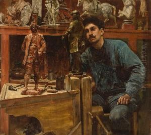 Sculptor In Studio by Charles Frederick Ulrich
