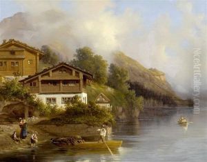 Old Dwelling House In Brunnen At Lake Lucerne