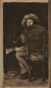 Portrait Of Frank Duveneck/the Smoker. Portrait Of Frank Duveneck/the Smoker.