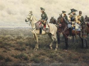 An Equestrian Portrait Of Frederick The Great Of Prussia