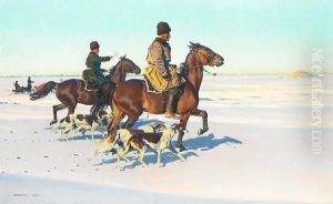 Hunting On The Snow-covered Steppes by Hugo Ungewitter